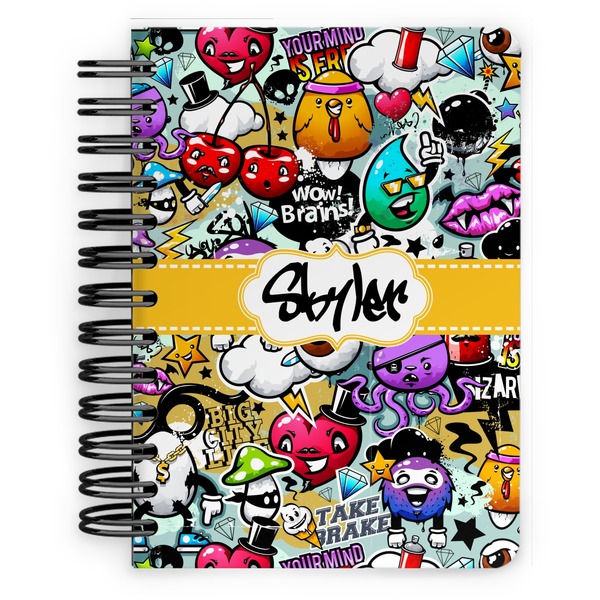 Custom Graffiti Spiral Notebook - 5x7 w/ Name or Text