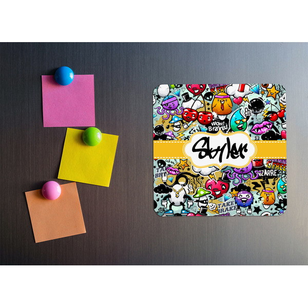 Graffiti Square Fridge Magnet - LIFESTYLE