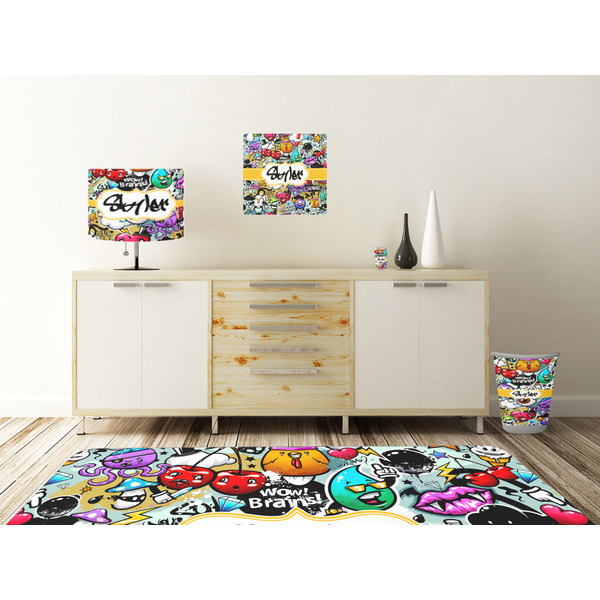 Graffiti Square Wall Decal Wooden Desk