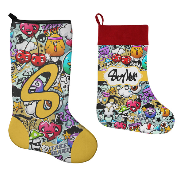 Graffiti Stockings - Side by Side compare