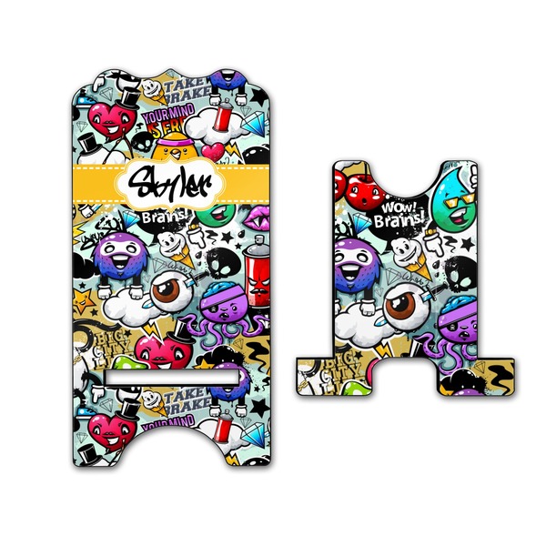 Graffiti Stylized Phone Stand - Front & Back - Large