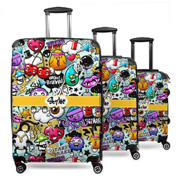 Graffiti 3 Piece Luggage Set - 20" Carry On, 24" Medium Checked, 28" Large Checked (Personalized)