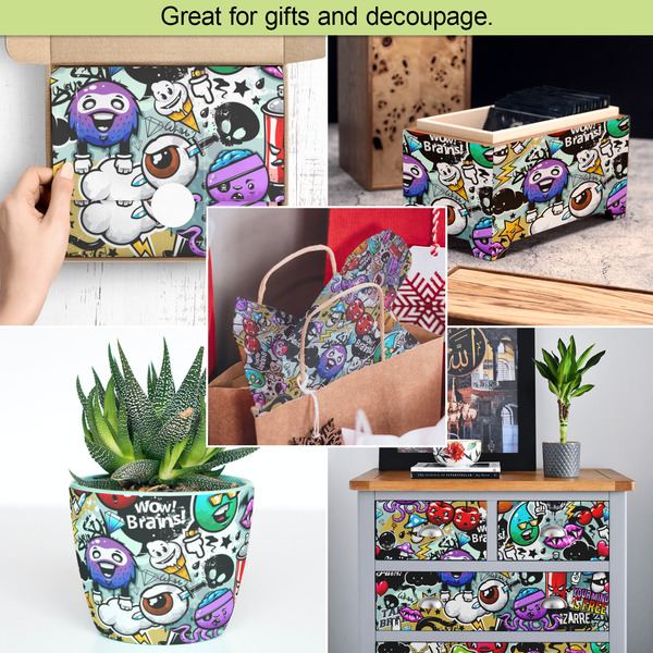 Graffiti Tissue Paper - In Use Collage