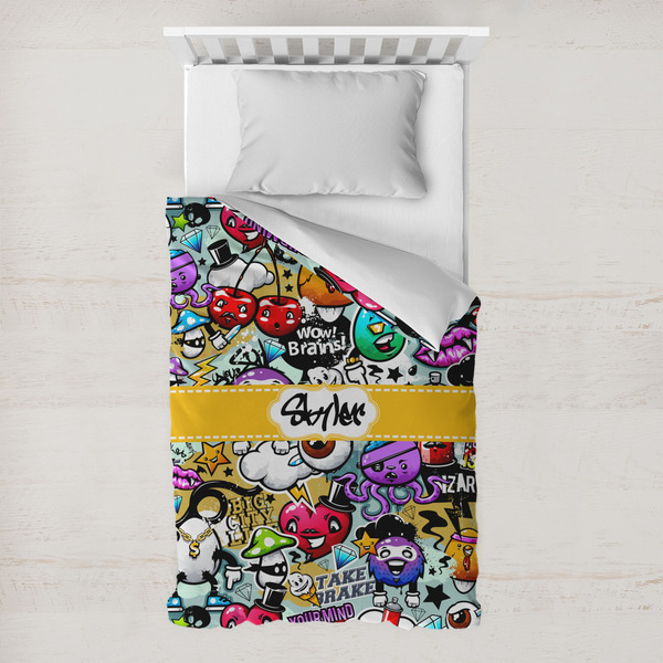 Custom Graffiti Toddler Duvet Cover w/ Name or Text