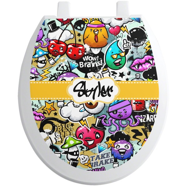 Custom Graffiti Toilet Seat Decal (Personalized)