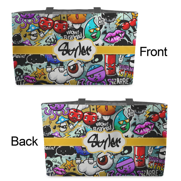 Graffiti Tote w/Black Handles - Front & Back Views