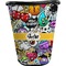 Graffiti Waste Basket - Single Sided (Black) (Personalized)