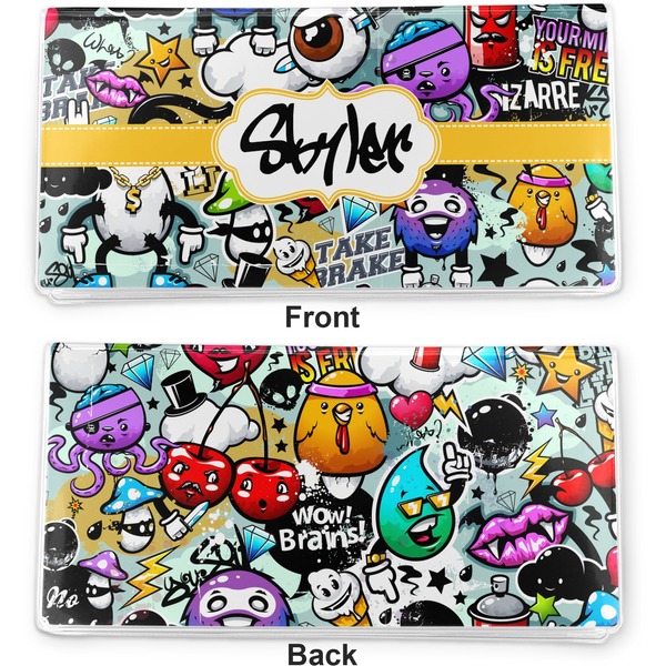 Graffiti Vinyl Check Book Cover - Front and Back