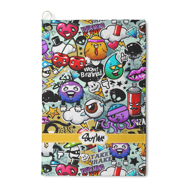 Custom Graffiti Waffle Weave Golf Towel (Personalized)