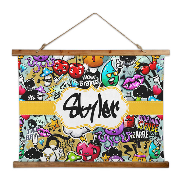 Custom Graffiti Wall Hanging Tapestry - Wide (Personalized)