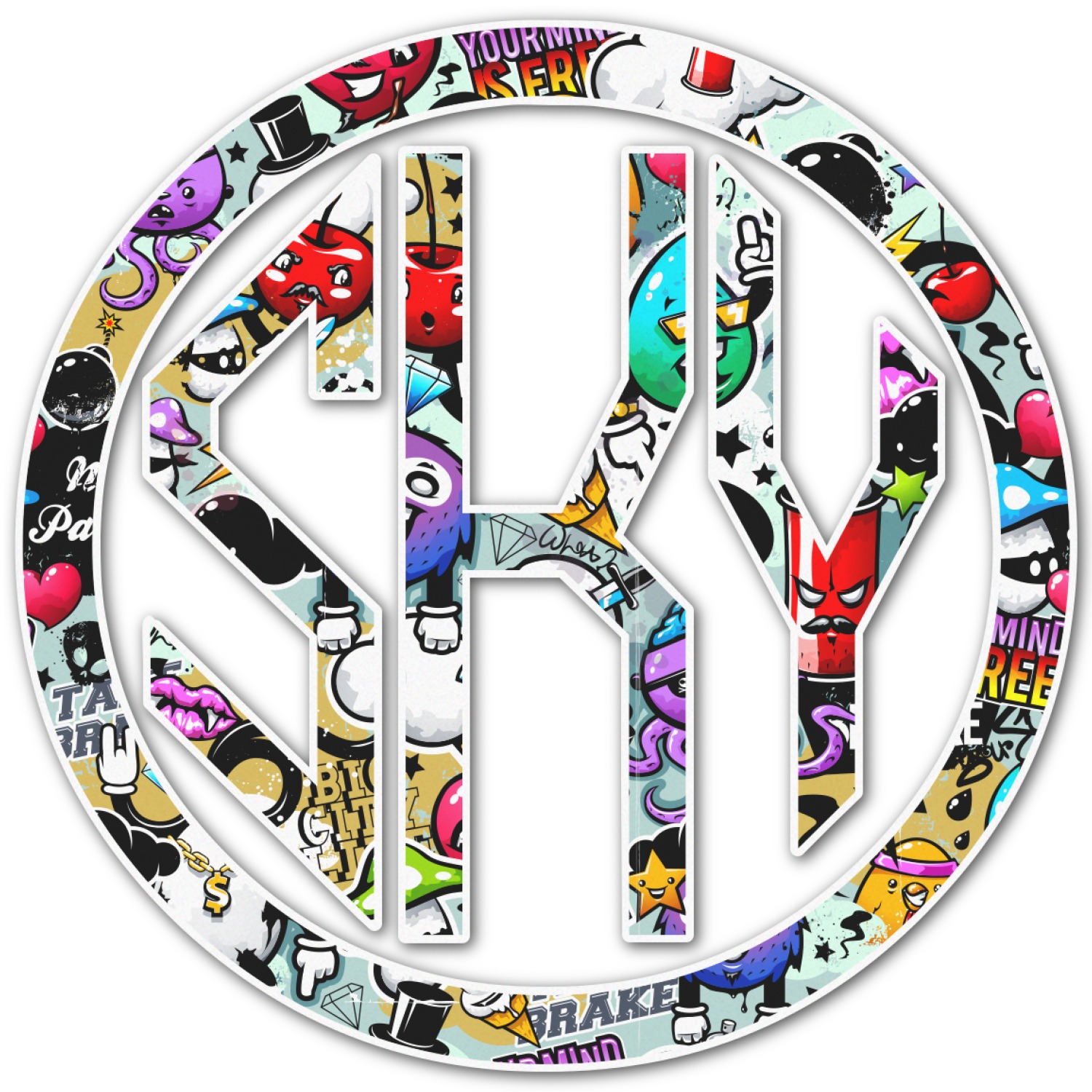 Graffiti Monogram Decal Medium (Personalized) YouCustomizeIt