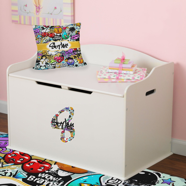 Graffiti Wall Name & Initial Small on Toy Chest