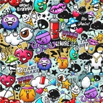 Graffiti Wallpaper & Surface Covering (Water Activated 24"x 24" Sample)