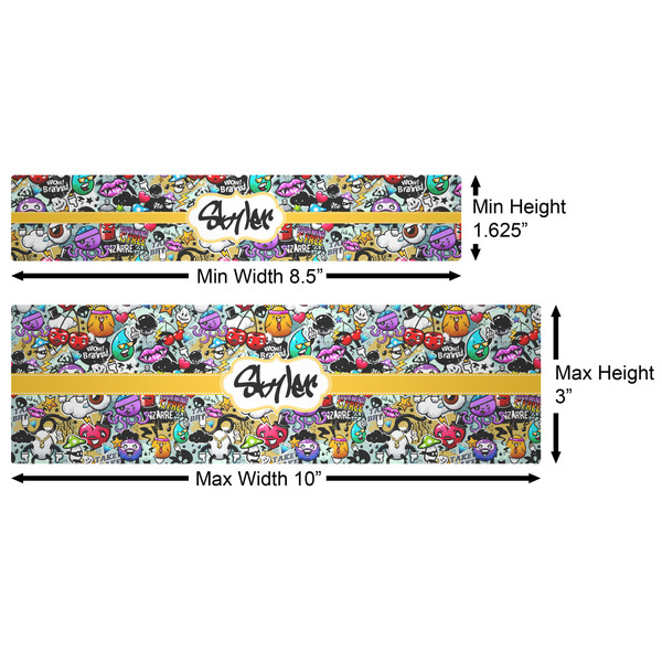 Graffiti Water Bottle Labels w/ Dimensions