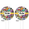 Graffiti White Plastic 4" Food Pick - Round - Double Sided - Front & Back