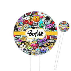 Graffiti Round Plastic Food Picks (Personalized)
