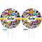 Graffiti White Plastic 6" Food Pick - Round - Double Sided - Front & Back