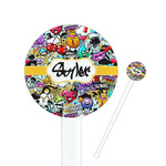 Graffiti Round Plastic Stir Sticks (Personalized)