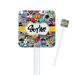 Graffiti Square Plastic Stir Sticks (Personalized)