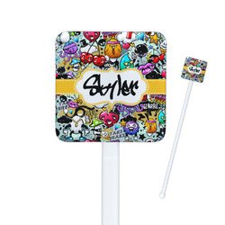 Graffiti Square Plastic Stir Sticks (Personalized)