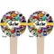 Graffiti Wooden 4" Food Pick - Round - Double Sided - Front & Back