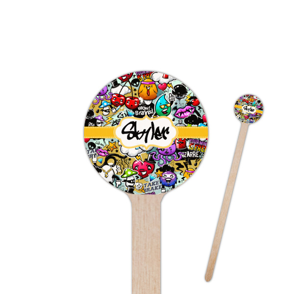 Custom Graffiti Round Wooden Stir Sticks (Personalized)