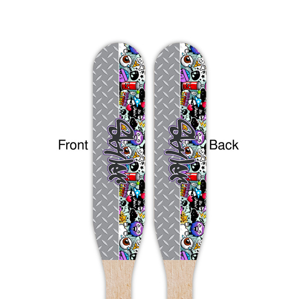 Graffiti Wooden Food Pick - Paddle - Double Sided - Front & Back