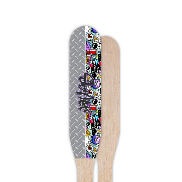Graffiti Wooden Food Pick - Paddle - Single Sided - Front & Back