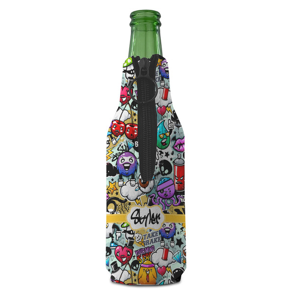 Graffiti Zipper Bottle Cooler - BACK (bottle)