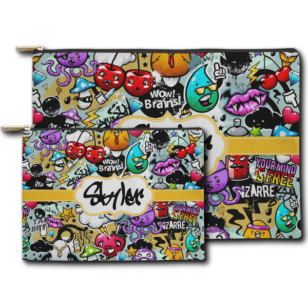 Graffiti Zippered Pouches - Size Comparison