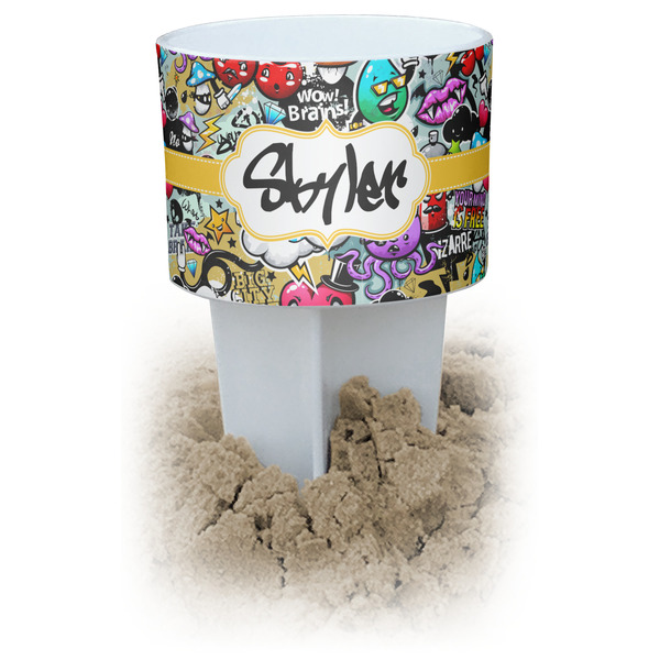 Custom Graffiti White Beach Spiker Drink Holder (Personalized)