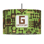 Industrial Robot 1 12" Drum Pendant Lamp - Fabric (Personalized)