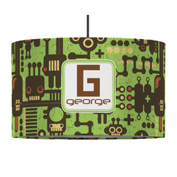 Industrial Robot 1 12" Drum Pendant Lamp - Fabric (Personalized)