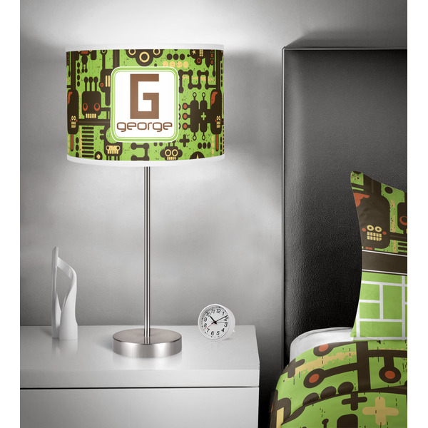 Industrial Robot 1 13 inch drum lamp shade - in room