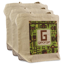 Industrial Robot 1 Reusable Cotton Grocery Bags - Set of 3 (Personalized)