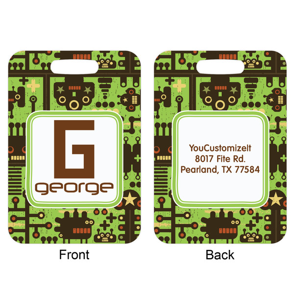 Industrial Robot 1 Aluminum Luggage Tag (Front + Back)