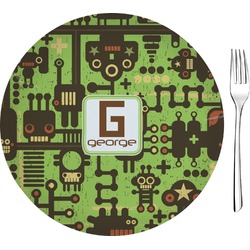 Industrial Robot 1 8" Glass Appetizer / Dessert Plates - Single or Set (Personalized)