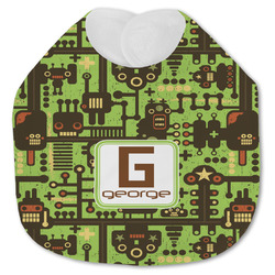 Industrial Robot 1 Jersey Knit Baby Bib w/ Name and Initial