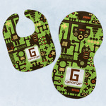 Industrial Robot 1 Baby Bib & Burp Set w/ Name and Initial