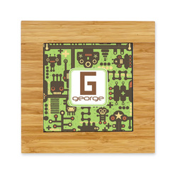 Industrial Robot 1 Bamboo Trivet with Ceramic Tile Insert (Personalized)