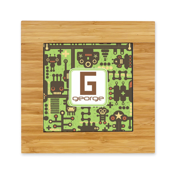 Custom Industrial Robot 1 Bamboo Trivet with Ceramic Tile Insert (Personalized)