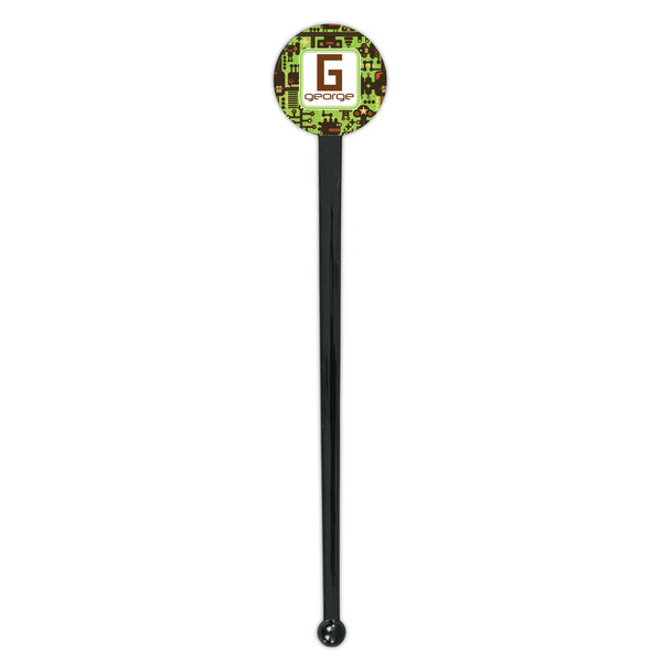 Industrial Robot 1 Black Plastic 7" Stir Stick - Round - Single Stick