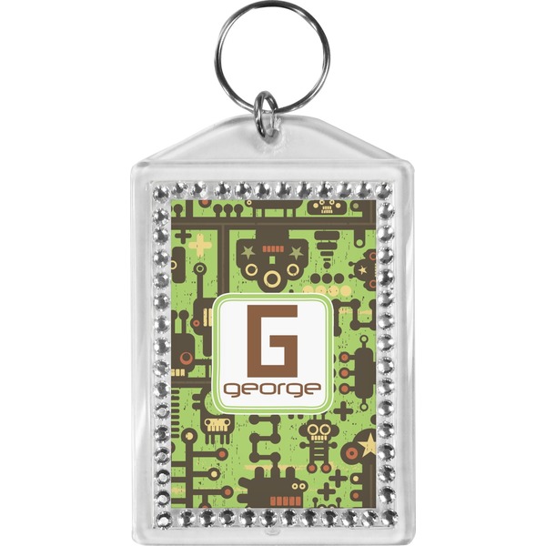 Custom Industrial Robot 1 Bling Keychain (Personalized)