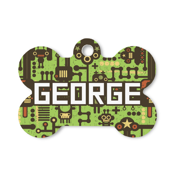Custom Industrial Robot 1 Bone Shaped Dog ID Tag - Small (Personalized)