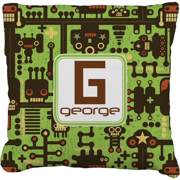 Custom Industrial Robot 1 Faux-Linen Throw Pillow 16" (Personalized)