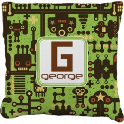 Industrial Robot 1 Faux-Linen Throw Pillow 18" (Personalized)