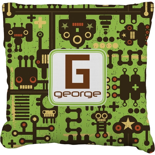 Custom Industrial Robot 1 Faux-Linen Throw Pillow 20" (Personalized)