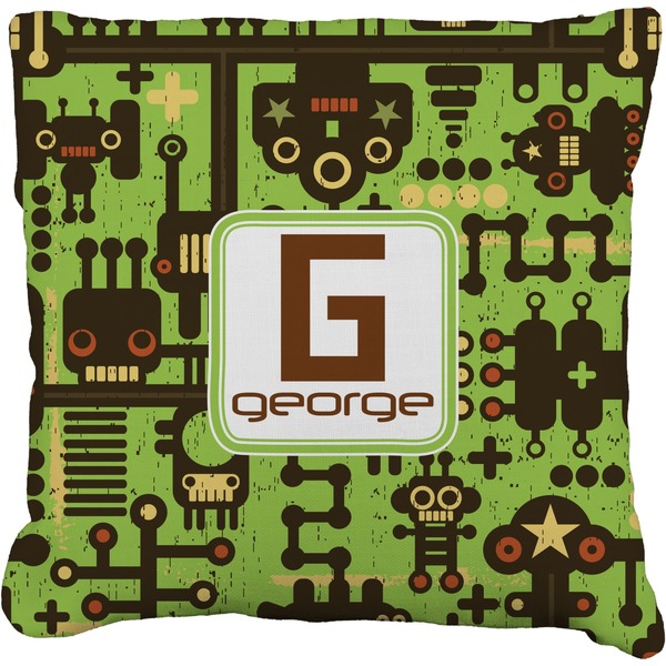 Custom Industrial Robot 1 Faux-Linen Throw Pillow 20" (Personalized)