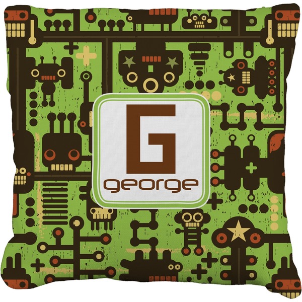 Custom Industrial Robot 1 Faux-Linen Throw Pillow 26" (Personalized)