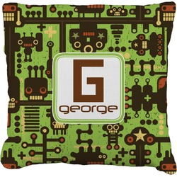 Industrial Robot 1 Faux-Linen Throw Pillow (Personalized)